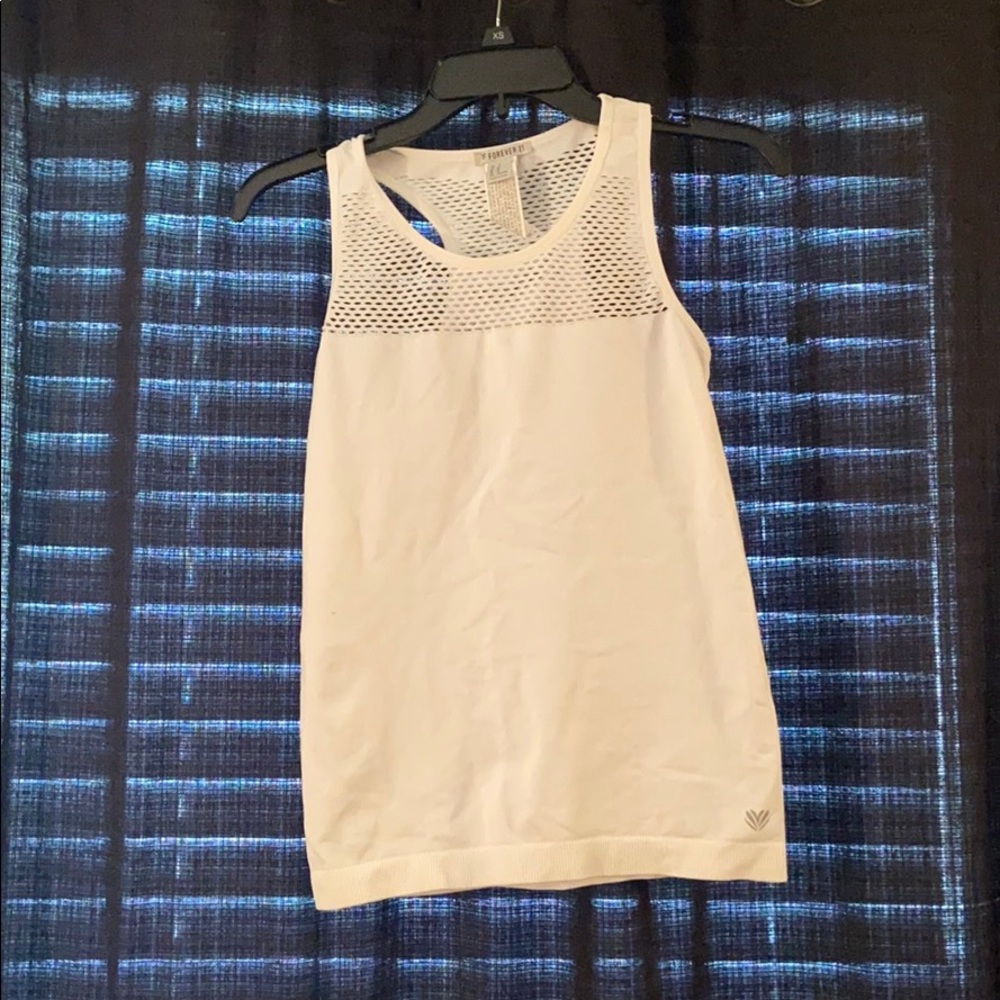 White workout tank top
